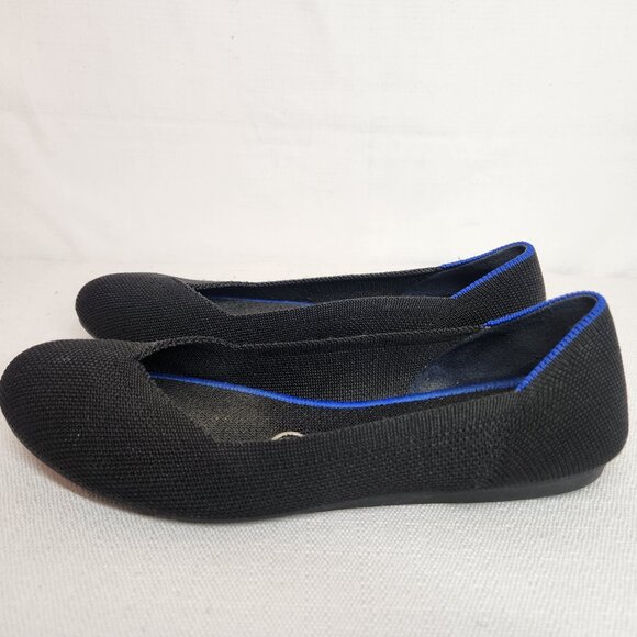 Rothys Womens 6 Black Knit Round Toed The Flats - Picture 1 of 9